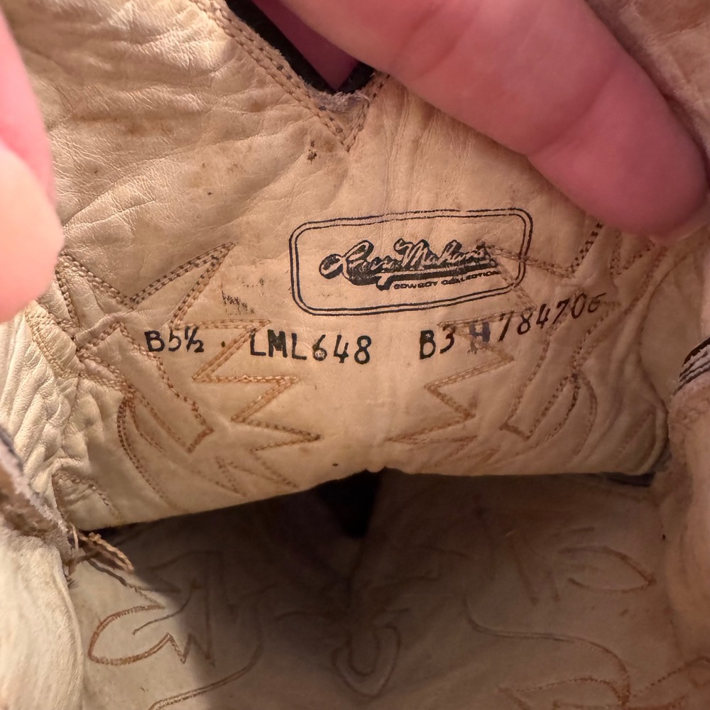 Biltrite Black Leather Rainbow Stitch Tall Western Cowboy Boots Festival Sz 5.5B - Picture 4 of 12